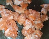 A picture of step 1 of Penne with Cream and Salmon.