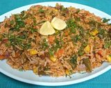 A picture of step 5 of Corn & Vegetable Tawa Rice.