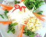 Hình bước làm 1 của món Thanh đạm với su hào, cà rốt xào,thịt luộc