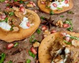 A picture of step 1 of Kashmiri mutton Rogan Josh with bread and raita.
