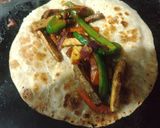 A picture of step 2 of Paneer roll.