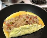 A picture of step 4 of Omerice (Egg over Rice).