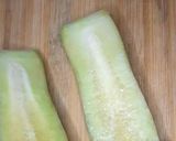 A picture of step 1 of Cucumber boat chaat खीरे की बोट चाट.