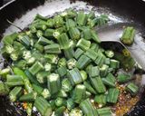 A picture of step 4 of Bhindi ki sabzi.