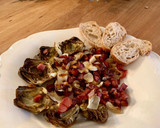 Foto del paso 4 de la receta: Alcachofas con jamón al microondas