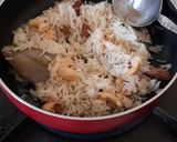 A picture of step 3 of Basanti Pulao.