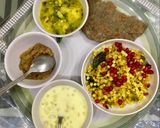 A picture of step 4 of Falahari thali.