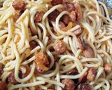 Foto del paso 7 de la receta: Spaghettis con salchichas rancheras