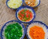 Hình bước làm 5 của món Bánh bèo chén Huế nhân tôm chấy,đậu xanh,mỡ hành