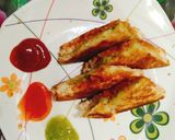 A picture of step 5 of Trianga sandwich.