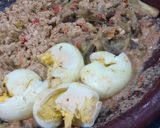Foto langkah ke 4 dari resep Pecel 3T (Terong + Tempe dan Telor) sambal santan..