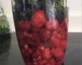 A picture of step 1 of Raspberry smoothie.