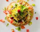 A picture of step 1 of Bhel Tacos.