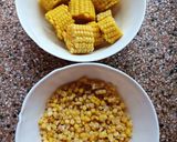 A picture of step 1 of Corn In Coconut Gravy.