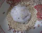 Foto langkah ke 7 dari resep Black Sesame Mochi | steamed glutinous rice balls (wijen hitam).
