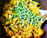 A picture of step 6 of Cabbage peas potato curry.