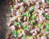 Baconos virslis zöldborsós tészta recept fázis 4 fotója