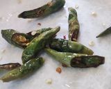 A picture of step 1 of Green chili fry with curd.