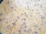 Beef steak+Garlic baby beans and corn+Creamy mushroom sauce