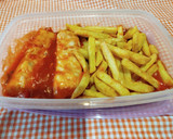 Foto del paso 14 de la receta: Lomos de merluza con pisto y patatas fritas Exprés