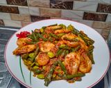 Foto langkah ke 2 dari resep Sambal Udang Balado Kacang Panjang Pete Terasi.