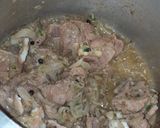 A picture of step 3 of Meat with dry whole spices.