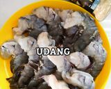 Gambar langkah 1 resipi Udang Bungkus Thai.