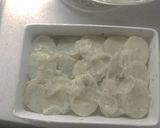 A picture of step 12 of Cottage Pie using dauphinoise potatoes.
