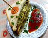 A picture of step 4 of Chicken shami sandwich.