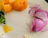A picture of step 1 of Masala Bhindi.