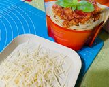 Foto langkah ke 1 dari resep 523. Roti Keju Saus Spaghetti Tanpa Ulen (Margarine).