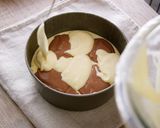 A picture of step 9 of Creamy Cheesecake Recipe (Marble Cake)💝.