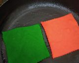 A picture of step 7 of Tricolour meetha paratha with meetha sauce.