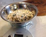 A picture of step 2 of Oat energy bars (contains nuts).