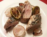 Foto del paso 11 de la receta Solomillo de bonito, con hebras de hinojo y escamas de sal negra ahumada
