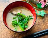 Mackerel and Rape Blossom Miso soup recipe step 4 photo