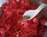 A picture of step 3 of Fusion Indian dessert (gajar halwa +srikhand +fried bread).