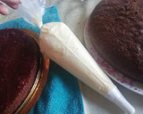 Foto del paso 5 de la receta: Tarta de chocolate rellena de frambuesa y mousse de vainilla 🥧
