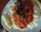 A picture of step 2 of Rice with local stew.