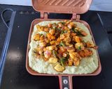 A picture of step 4 of Mung Dal Paneer sandwich.