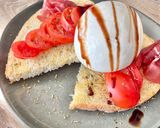Une image de l'étape 3 de Bruschetta tomate burrata à l’air fryer.
