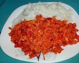 A picture of step 2 of Rice and eggs.