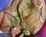 A picture of step 2 of Butter Beef Steaks serve with pepper white sauce and stir fry veggies.