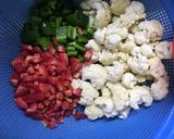 A picture of step 1 of Chinese style Qeema veggies.