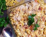 A picture of step 3 of Gee's 20 mins baked Mac and Cheese.