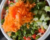 A picture of step 6 of Whole Green Moong sprouts vegetables salad.