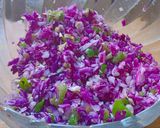 A picture of step 1 of Purple cabbage and Millet flour pancake.