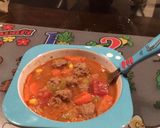 A picture of step 3 of Meatball Soup.