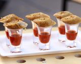 A picture of step 3 of Spring rolls with shots.