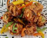 Tricolour capsicum bhajiya from leftover vada batter recipe step 3 photo